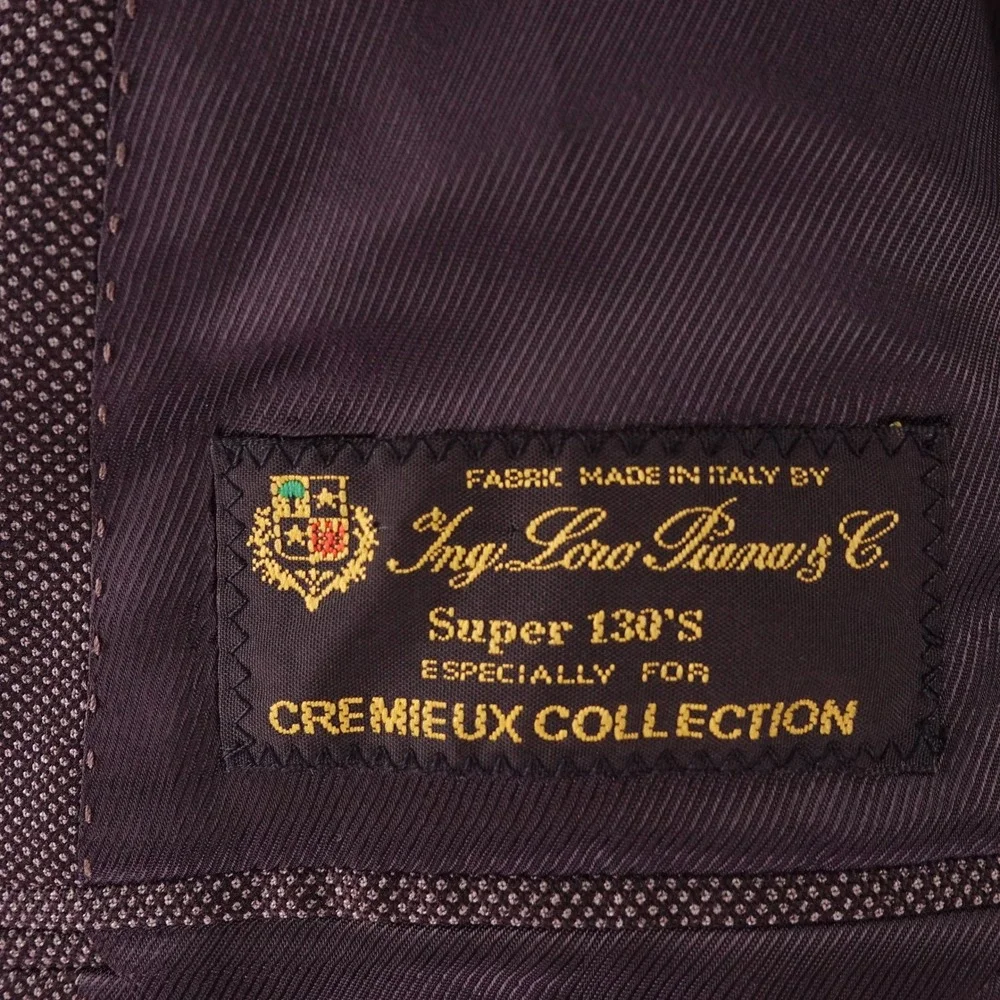 Loro Piana Super 130s Wool Suit Mens 50R 44 Brown 2 Piece DEAN CT Cremieux